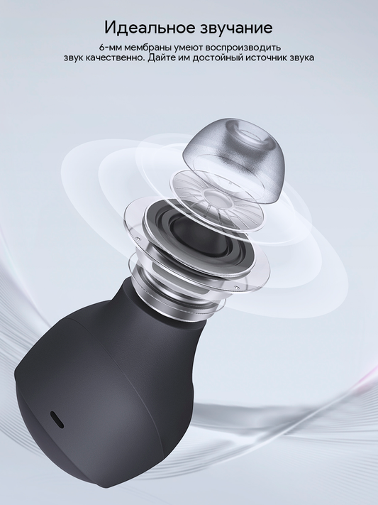 Беспроводные наушники EP-M3А Move Vibe True Wireless серые