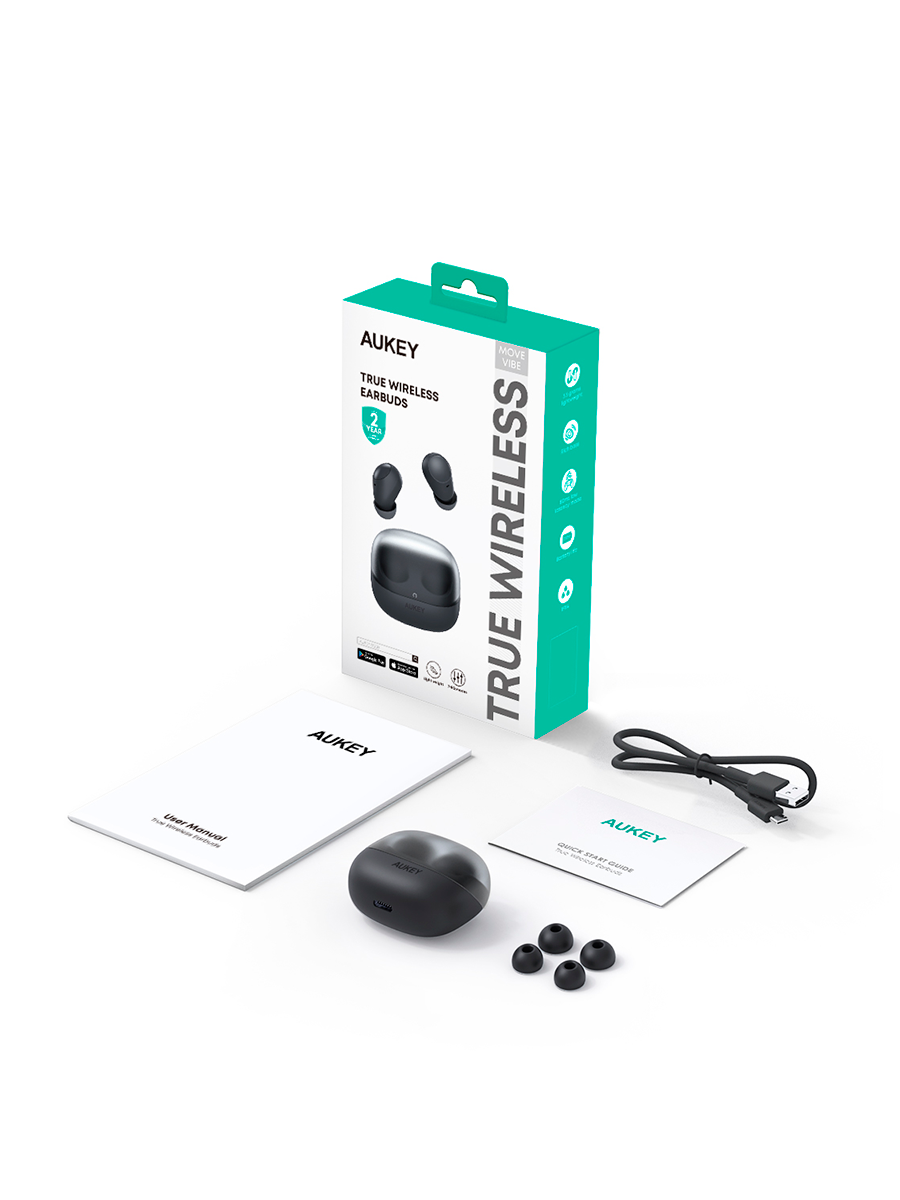 Беспроводные наушники EP-M3А Move Vibe True Wireless серые