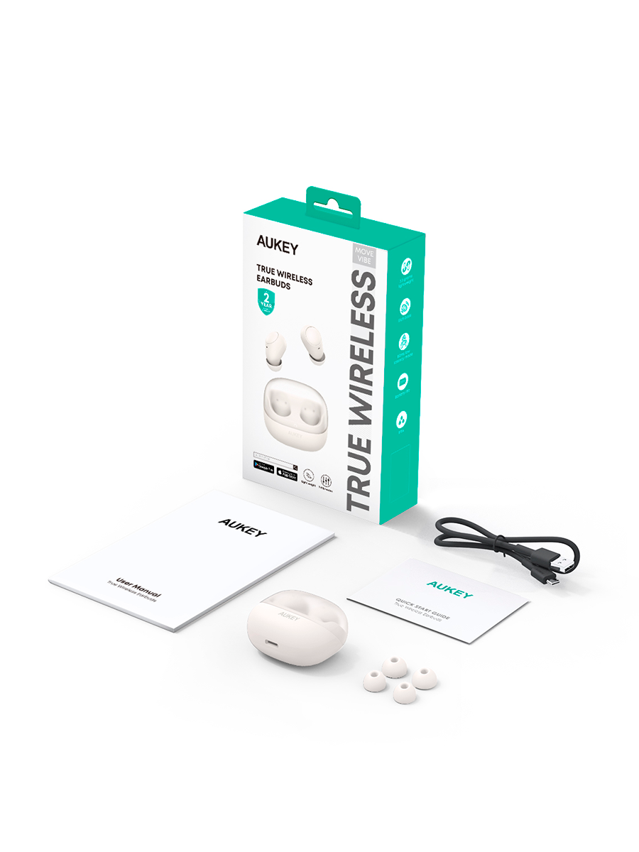 Беспроводные наушники EP-M3А Move Vibe True Wireless белые