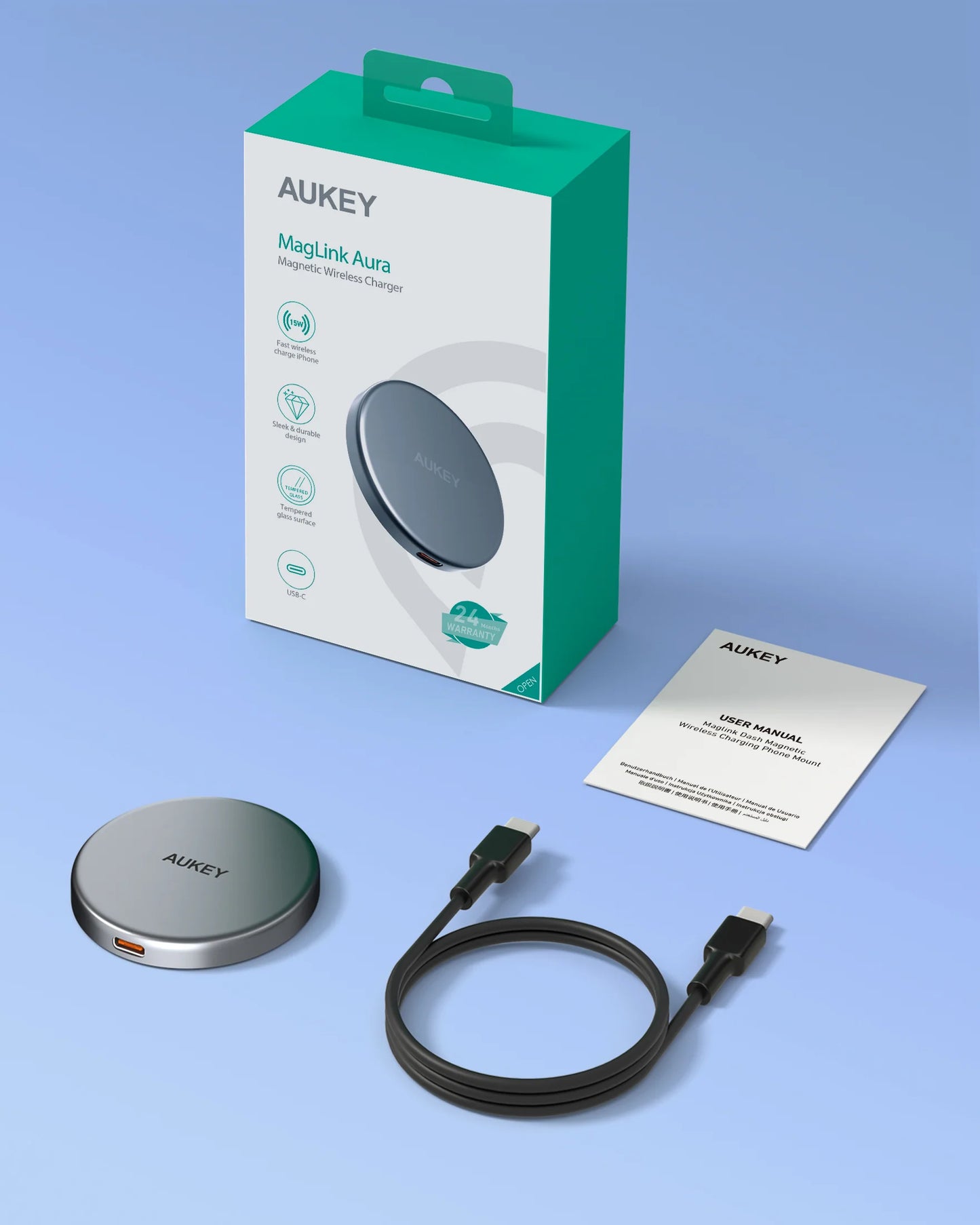 Беспроводное зарядное устройство Aukey LC-MC10 MagFusion Aura