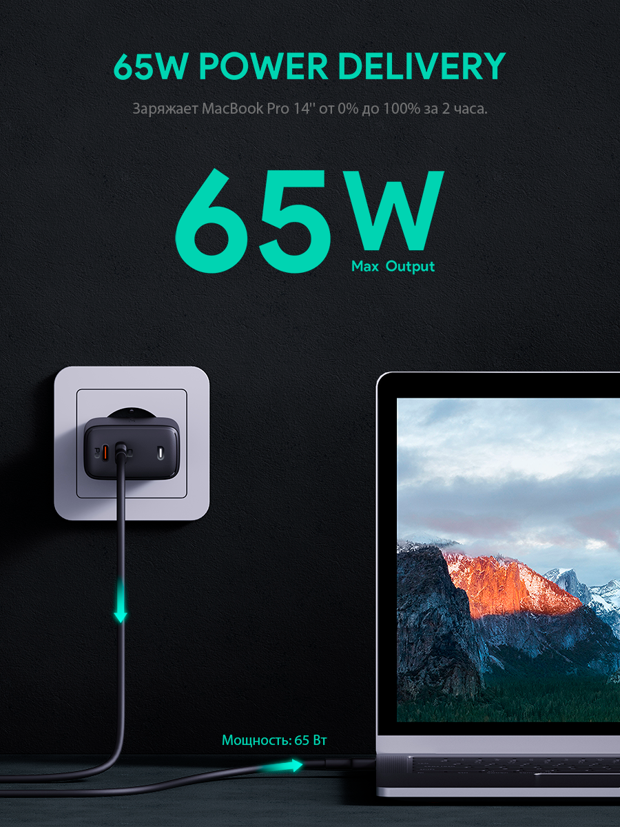 Адаптер питания Aukey PA-B4 65W