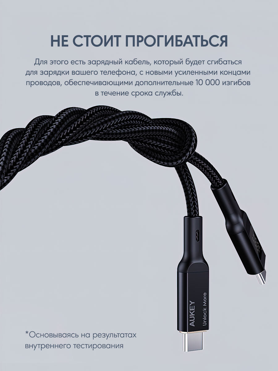 Кабель Aukey Circlet Blink 100W 1M CB-MCC101 с дисплеем