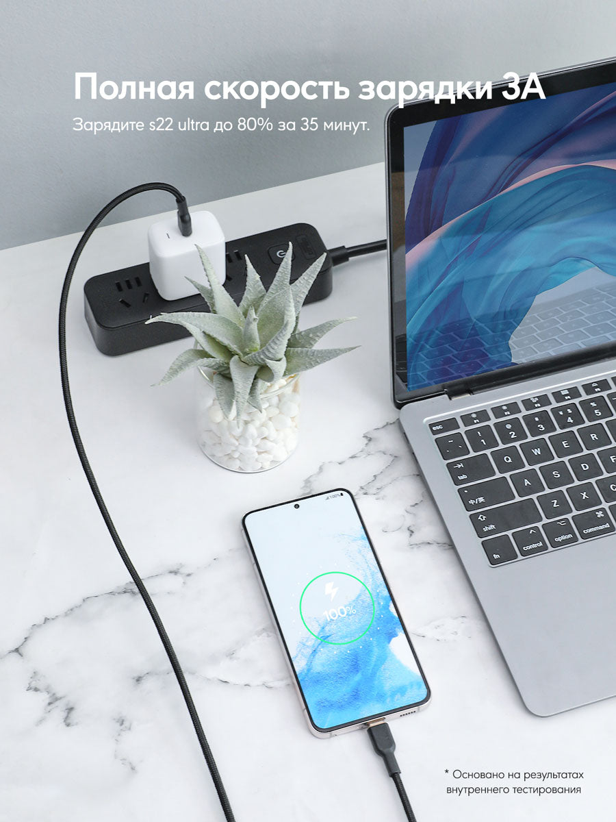 Кабель Aukey Circlet CC 60W 1M Nylon CB-NCC1