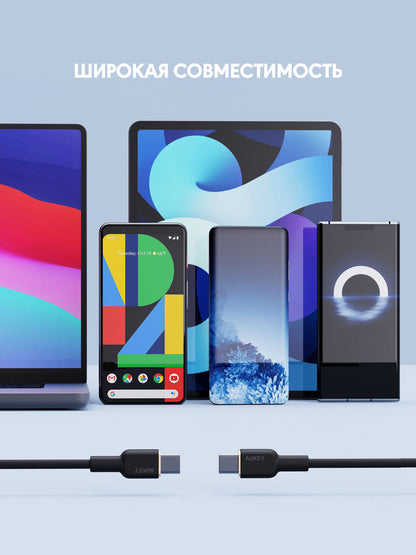 Кабель Aukey Circlet CC 60W 1M Nylon CB-NCC1