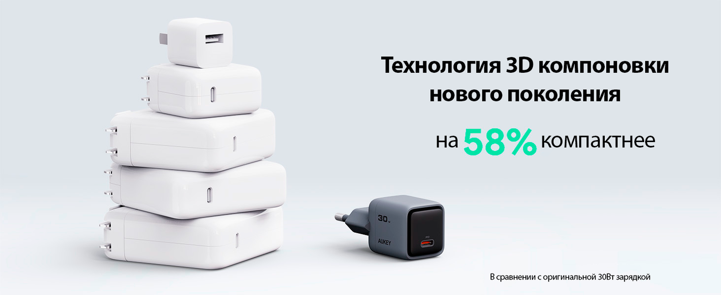 Адаптер питания Aukey PA-C1 Comet Mini 30W